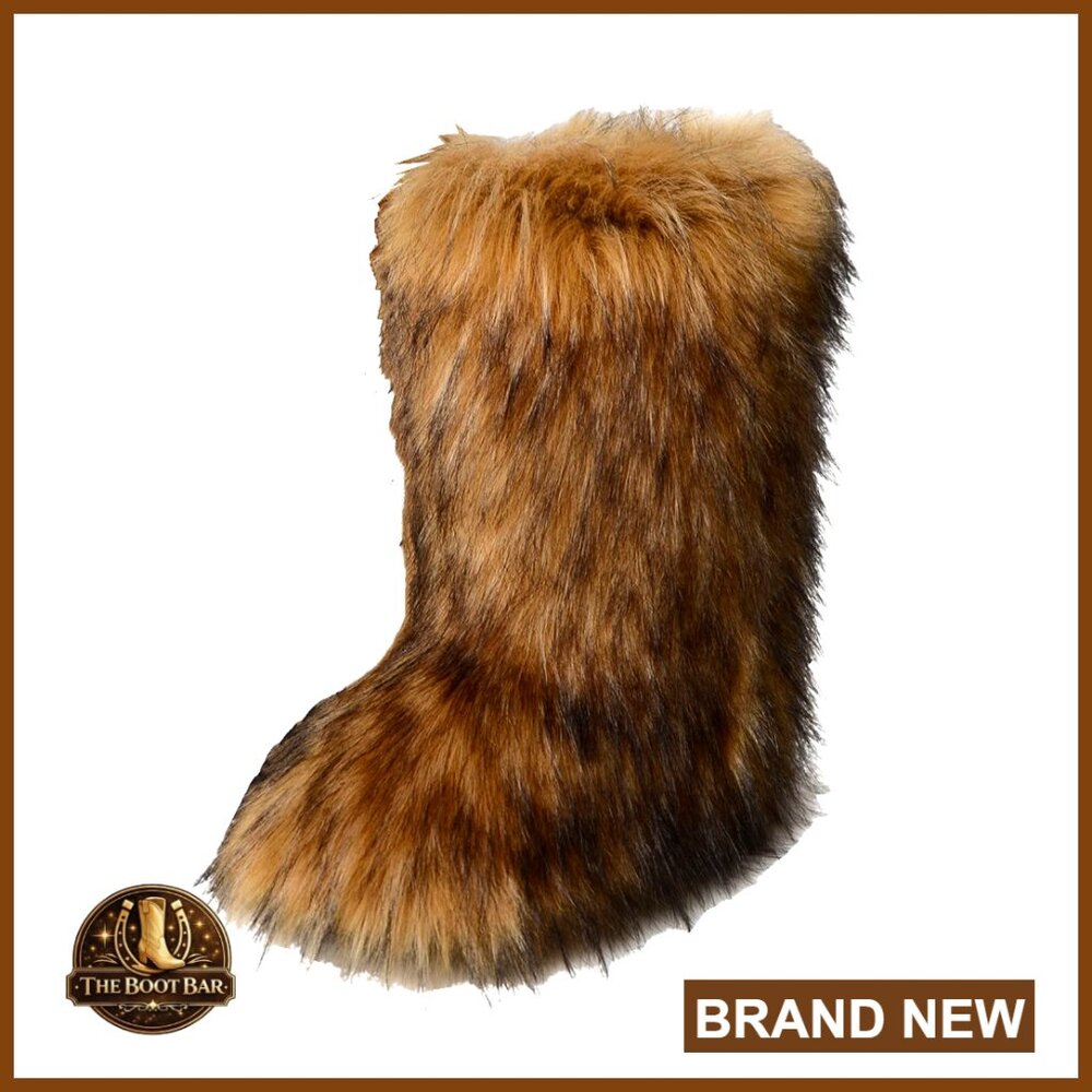 Faux Fur Snow Boots Mid-Calf Warm Winter Flat Shoes Non-Slip Comfort